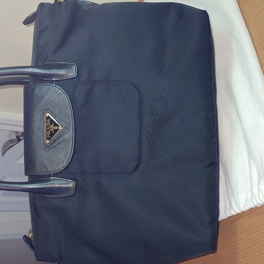 Prada Black Nylon And Leather Satchel Bag - Picture 15 of 17